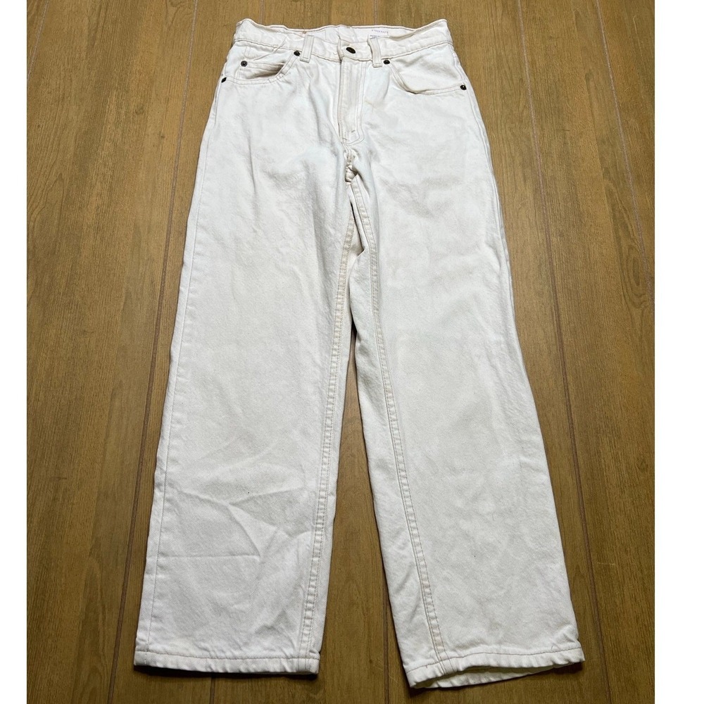 Levi's 560 Loose Fit Jeans Kids Size 14 Off White Orange Tab Vintage Made in USA